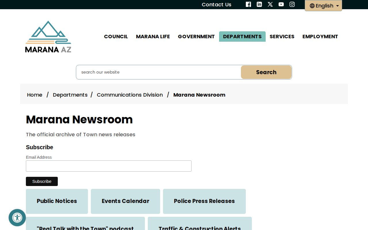 Marana Police arrest release page for Pima County booking news